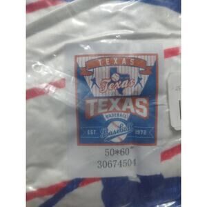 MLB Generic TEXAS Baseball 50 X 60 Super Soft Plush Throw Blanket - Sealed NEW!